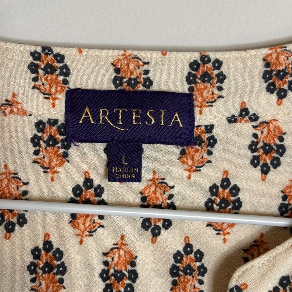 Artesia Multicolor Floral Peasant Blouse Womens Large - Picture 4 of 8